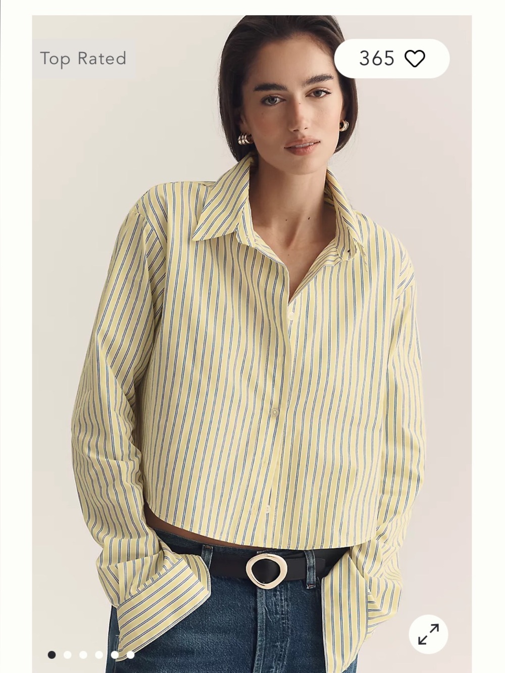 🍓Maeve by Anthropologie cropped long sleeve button down nwt🍓